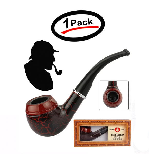 Dark Red Durable Wooden Wood Smoking Pipe Tobacco Cigarettes Cigar Pipes -New