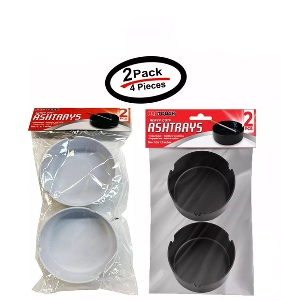 4 PCS (2 Pack) Ashtray Black 3.5