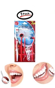 7 Pieces Dental Care Tooth Brush Kit Floss Stain Tongue Picks Teeth Denticlean