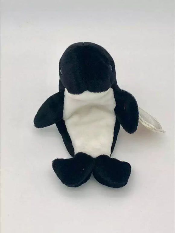 TY Beanie Baby - ECHO the Dolphin ODDITY 6.5 inch (W/T Waves Hang & Tush Tags)