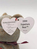 TY Beanie Baby - SIGNATURE BEAR 1999 (8.5 inch) Rare Errors -New