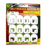 12 Pcs White Self Adhesive Plastic