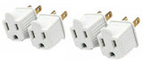 2 Prong to 3 Prong Grounded Outlet Converter Adapter W/ Polarized Plug - (4 PCS)