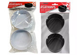 4 PCS (2 Pack) Ashtray Black 3.5" x 1.2" Plastic Round Trash Can Cigarette Tray