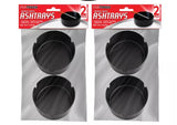 4 PCS (2 Pack) Ashtray Black 3.5" x 1.2" Plastic Round Trash Can Cigarette Tray