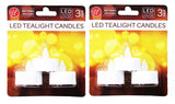 Battery Operated LED Flameless Tea Light Candles w/ Timer Long Lasting (2 Pack)