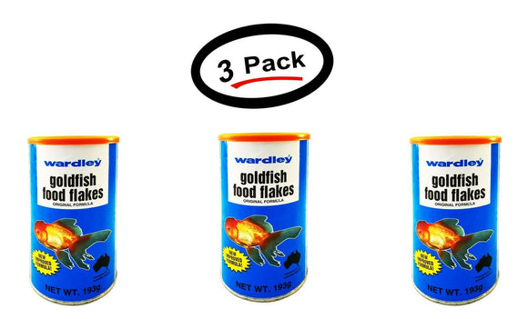 3 Pack Wardley Goldfish Flakes Food 6.8 Oz. Original Formula