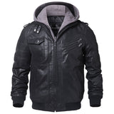 Winter Fashion Motorcycle Leather Jacket Men Slim Fit Oblique Zipper PU Jackets