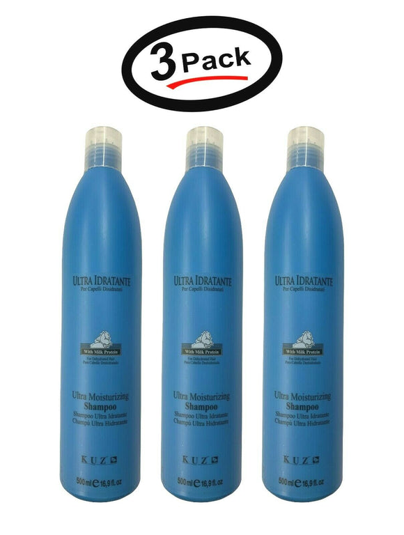 3 Kuz Ultra Idratante Shampoo Milk Pro Made In Italy 16.9 oz Bottles