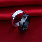 1pcs Double Bevel Edge Steel Titanium Finger Rings Party Favors for Men and Women Rings