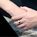 1pcs Double Bevel Edge Steel Titanium Finger Rings Party Favors for Men and Women Rings