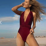 Swimsuit speed solid color one-piece bikini