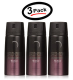 3 Pack Axe Deodorant Body Spray Black Night Mens Fragrance 150ml/5.07 Oz