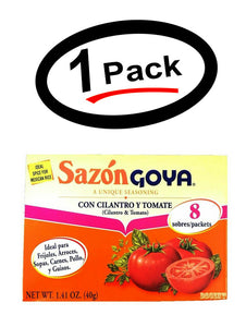 1 Pack Goya Sazon Con Cilantro Y Tomato 1.41 Oz.