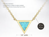 PAVOI 14K Yellow Gold Plated Triangle Created Green Opal Necklace