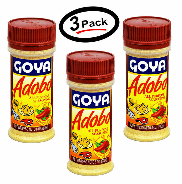 (3 Pack) Goya Adobo All Purpose Seasoning Hot, CON PIQUE / PICANTE 8 Ounce - New