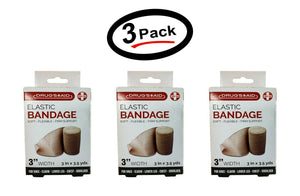 (3 Pack) 3" Elastic Sports/Body Wrap Self - Closure Bandages - New