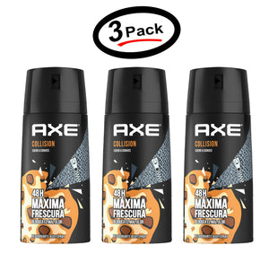 3 Axe Deodorant Body Spray Collision Cuero & Cookies 150ml