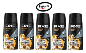 (5 Pack) Axe Deodorant 48hrs Fresh Body Spray Collision Cuero & Cookies 150ml