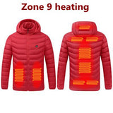 Men Winter Warm USB Heating Waterproof Jackets Smart Thermostat Hooded