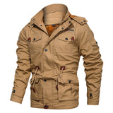 Men Winter Warm Thick Fleece Bomber Jacket Military Cotton Cargo Hooded Windbreaker Coat