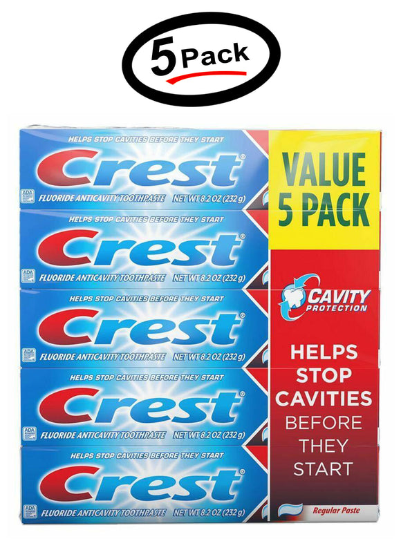 (5 Pack) Crest Cavity Protection Toothpaste 8.2 oz. Regular Paste