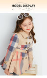 Girl Autumn Winter Teenage Long Sleeve Trench Jacket Kids Double Breasted Belted Windbreaker Coat