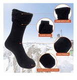 MENS HEATED THERMO SOX INSULATED SOCKS " 4.7 Tog rating & Ski Fur Lined (2 Pack)
