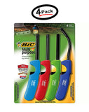 (4 Pack) BIC Multi-Purpose Lighters, 3 Classic Design & 1 Flex Wand Design