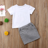 Pudcoco Girl Clothes Summer Kid Cotton Tops T-shirt Short Skirts
