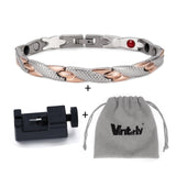 Vinterly Health Energy Bracelet Stainless Steel Magnetic Cross For Men