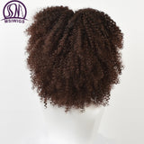 Brown Synthetic Curly Wigs for Women 4 Colors Ombre Short Afro Wig
