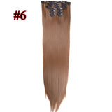 Leeons 16 colors 16 clips Long Temperature Fiber Black Brown Hairpiece