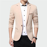 New Men's Blazer Solid Color Suit  Autumn High Quality Casual Coats