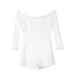 White Lace Jumpsuit Bodysuits Long Sleeve Romper