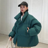 Women's Winter Jacket Stand Solid Collar