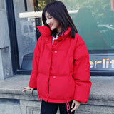 Women's Winter Jacket Stand Solid Collar
