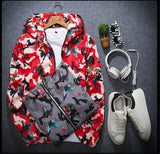 New Autumn Butterfly Print Clothes Men's Hooded Windbreaker Coat