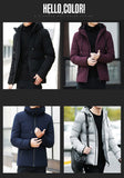 Men Clothes Casual Stand Collar Hooded Collar Fashion Winter Coat