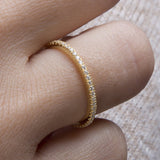 thin line micro pave cz eternity 3 colors stack 925 silver cz ring