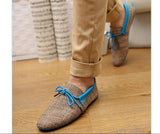 Summer Breathable Fashion Weaving Casual Shoes Soft Lace-up