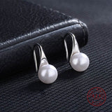 Big Clear Pearl Earrings  Simple Round White Pearl Earrings For Women