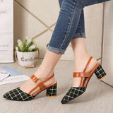 Lady Shoes Hollow Coarse Sandals High-heel Shallow Mouth Pointed Pumps