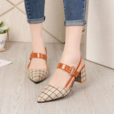 Lady Shoes Hollow Coarse Sandals High-heel Shallow Mouth Pointed Pumps