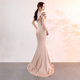 One-shoulder Sleeveless Floor-length  long Party Gowns