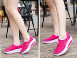 Women's Height Increasing Air Mesh Swing Wedges Casual Sneakers