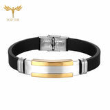 Men's Health Bracelet Stainless Steel Silicone Bracelets with Chain