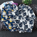 Mens Short Sleeve Hawaiian Fast drying Plus Size Summer Floral Shirt