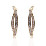 Single Row Micro-wax Inlay Natural Zircon Long Earrings  Gold Women
