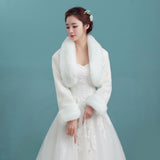 Women Long Sleeve Bridal Winter Wedding Jacket